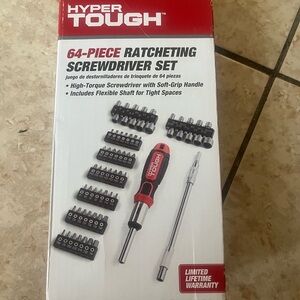 Hyper Tough Red 64-Piece Ratcheting Screwdriver Set